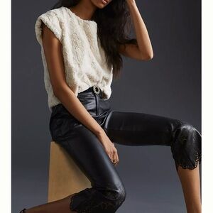 Anthropologie Cream Textured Blouse